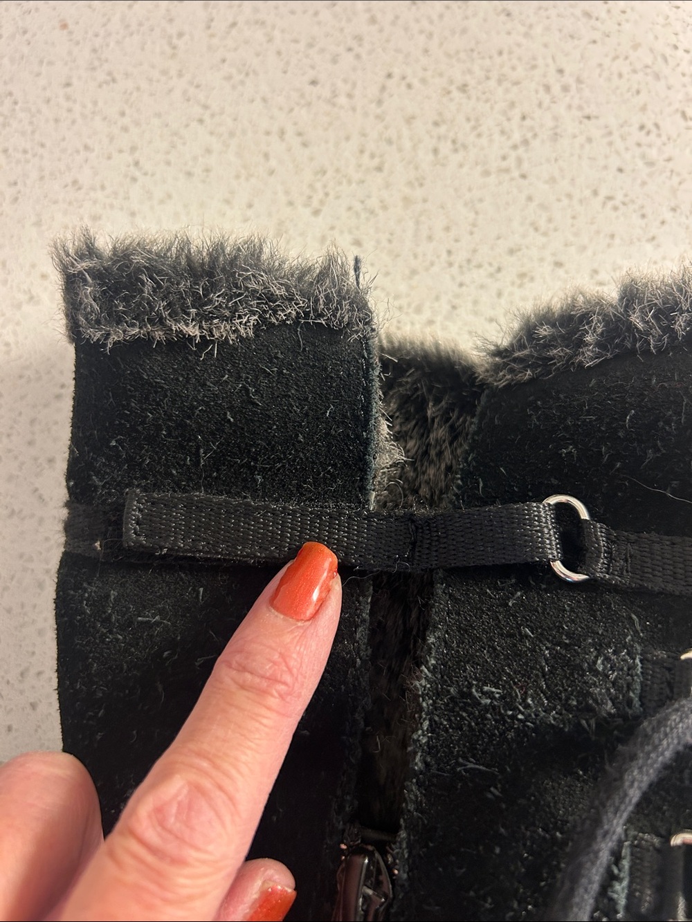 Skechers Black Suède Faux-Fur Lace-Up Tall winter Boots❤️9 - Picture 13 of 15